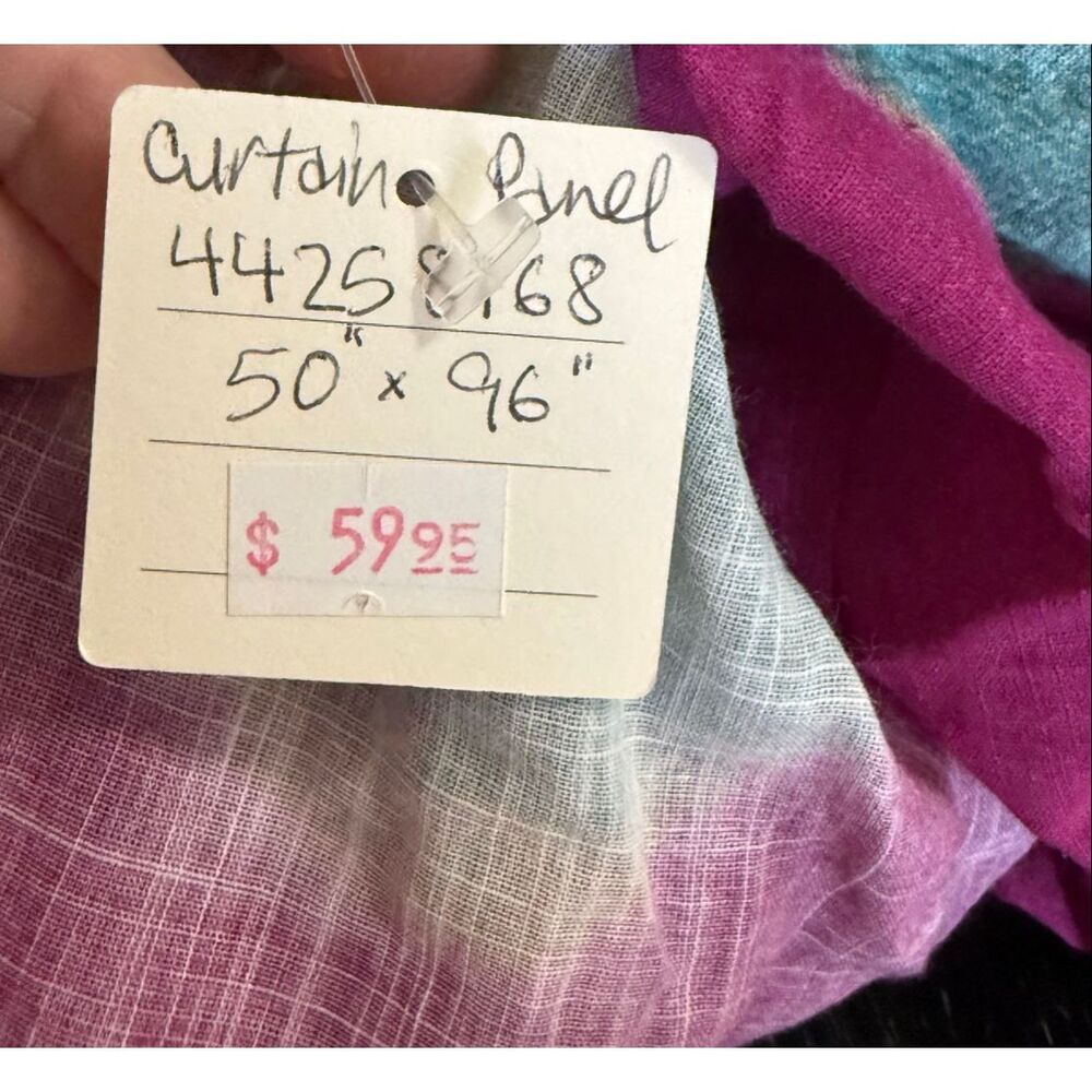 Anthropologie Bandi Dotted Curtain purple turquoise 1 panel New - Picture 5 of 6